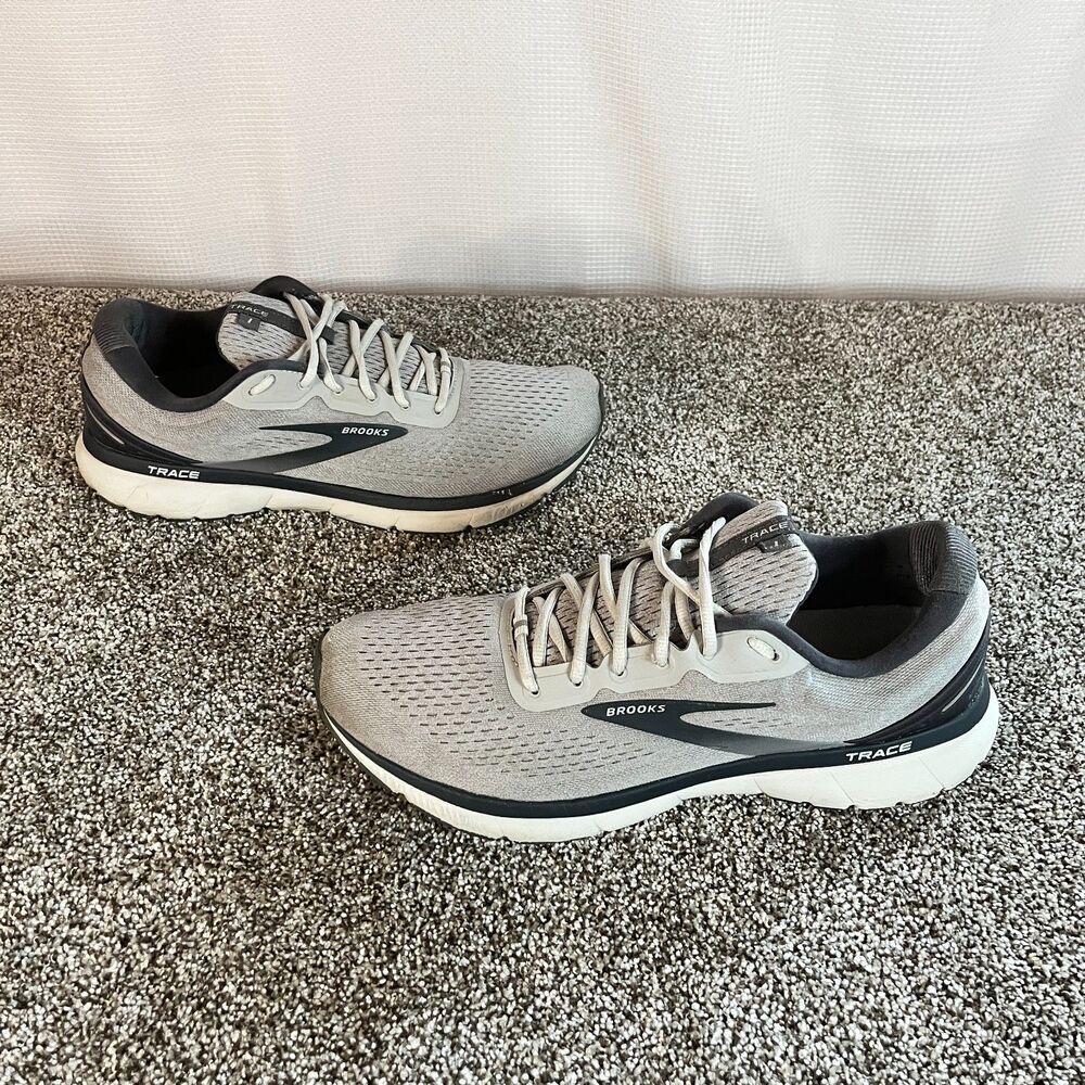 NIB Mens Brooks Trace Running Cushion Neutral Grey/Black Size 13